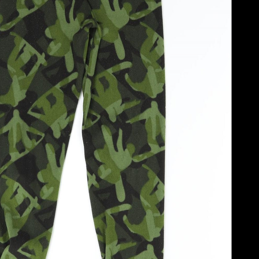Primark Boys Green Solid Fleece  Pyjama Pants Size 13 Years  - Skate Boarding