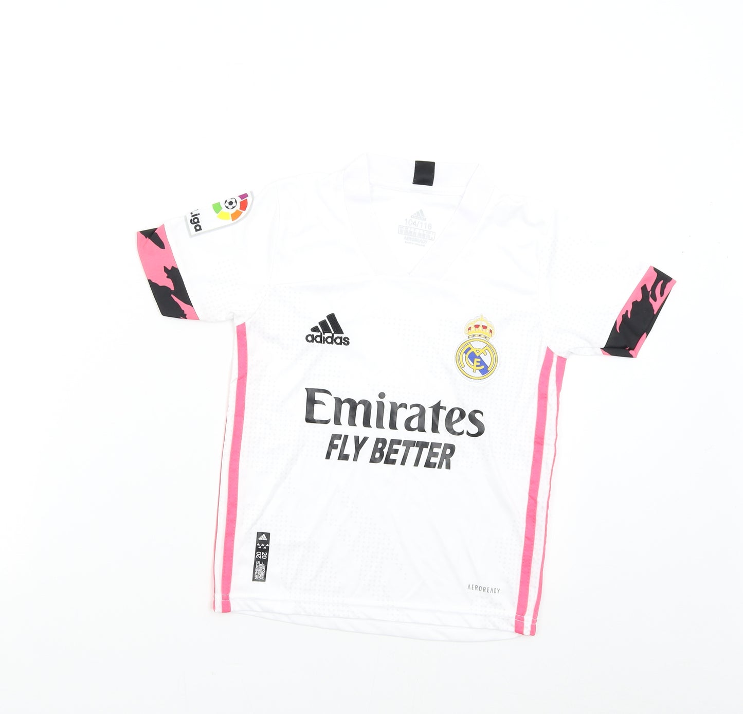 adidas Boys White   Basic T-Shirt Size 5-6 Years  - Real Madrid