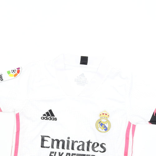 adidas Boys White   Basic T-Shirt Size 5-6 Years  - Real Madrid