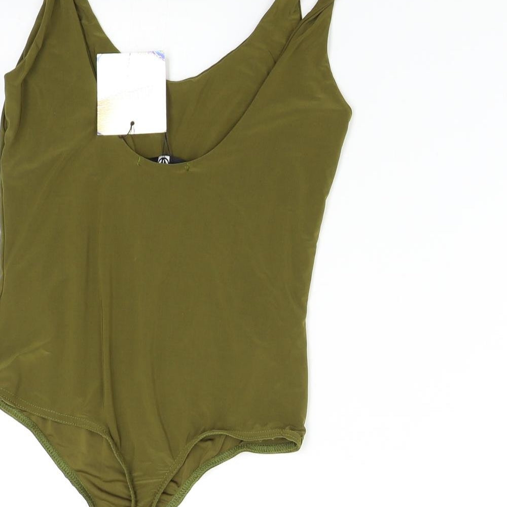 Missguided Womens Green   Bodysuit One-Piece Size 12