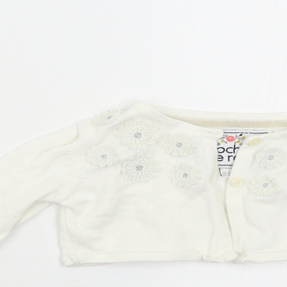 Little Rocha Baby White  Knit Cardigan Jumper Size 18-24 Months
