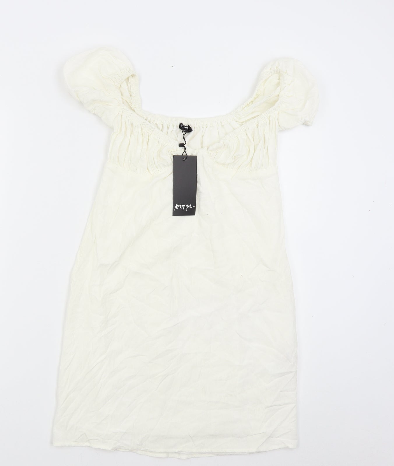 Nasty Gal Womens Ivory   Slip Dress  Size 8