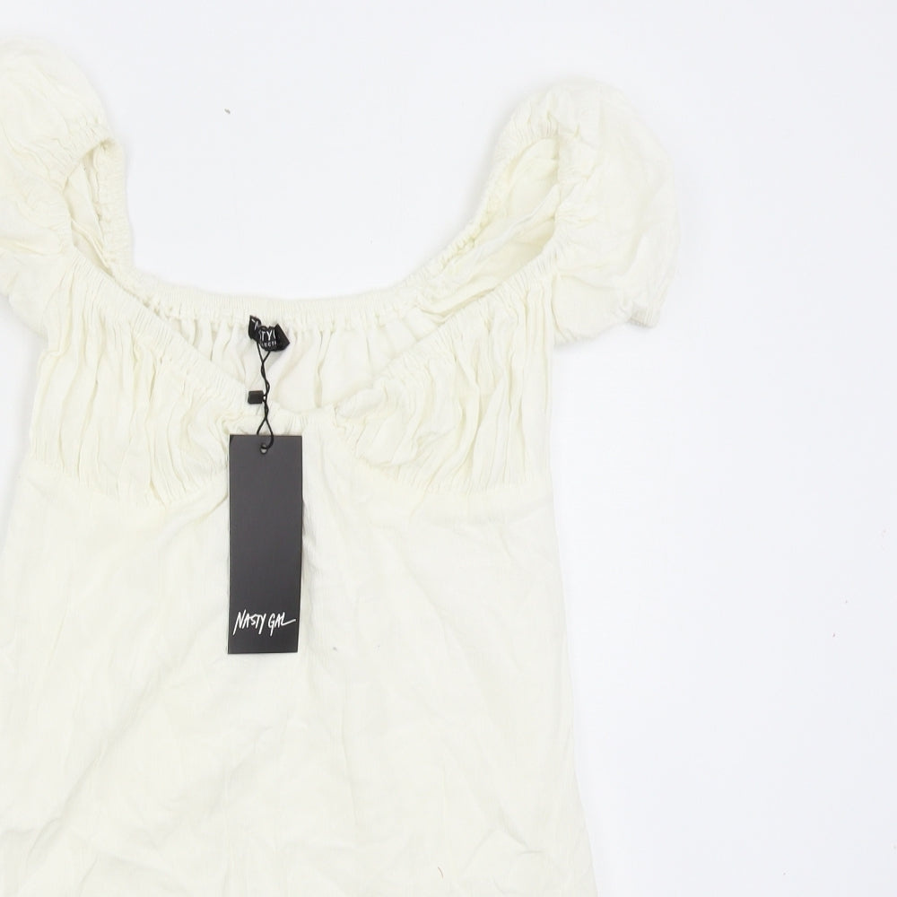 Nasty Gal Womens Ivory   Slip Dress  Size 8