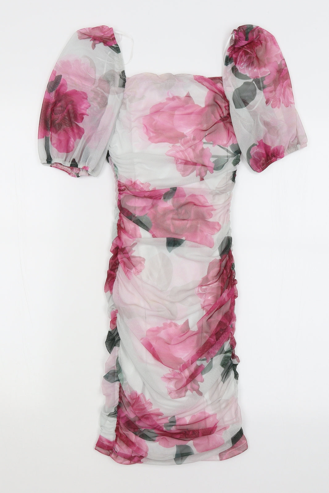 New Look Womens White Floral  Bodycon  Size 8