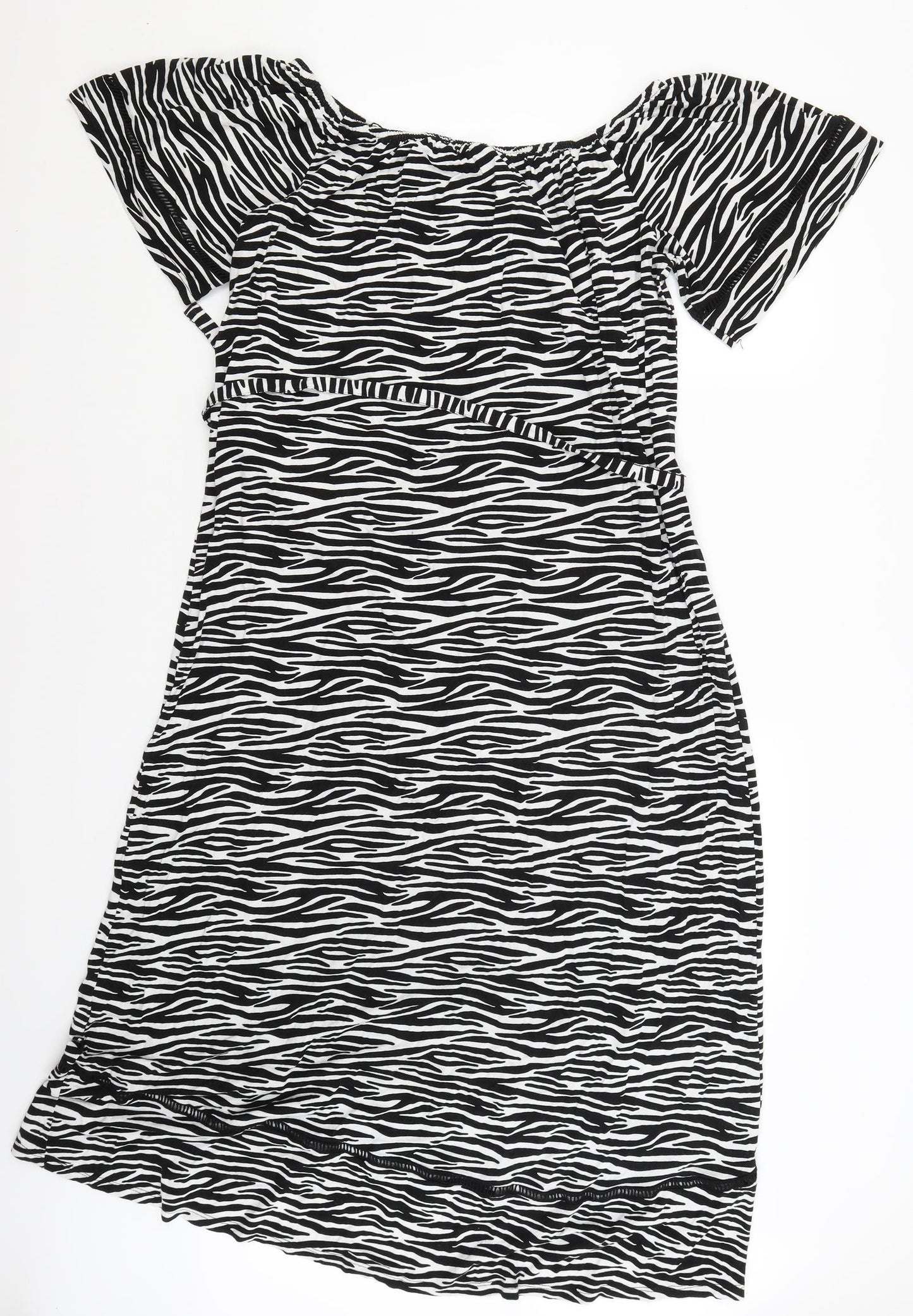 George Womens White Animal Print  A-Line  Size 18