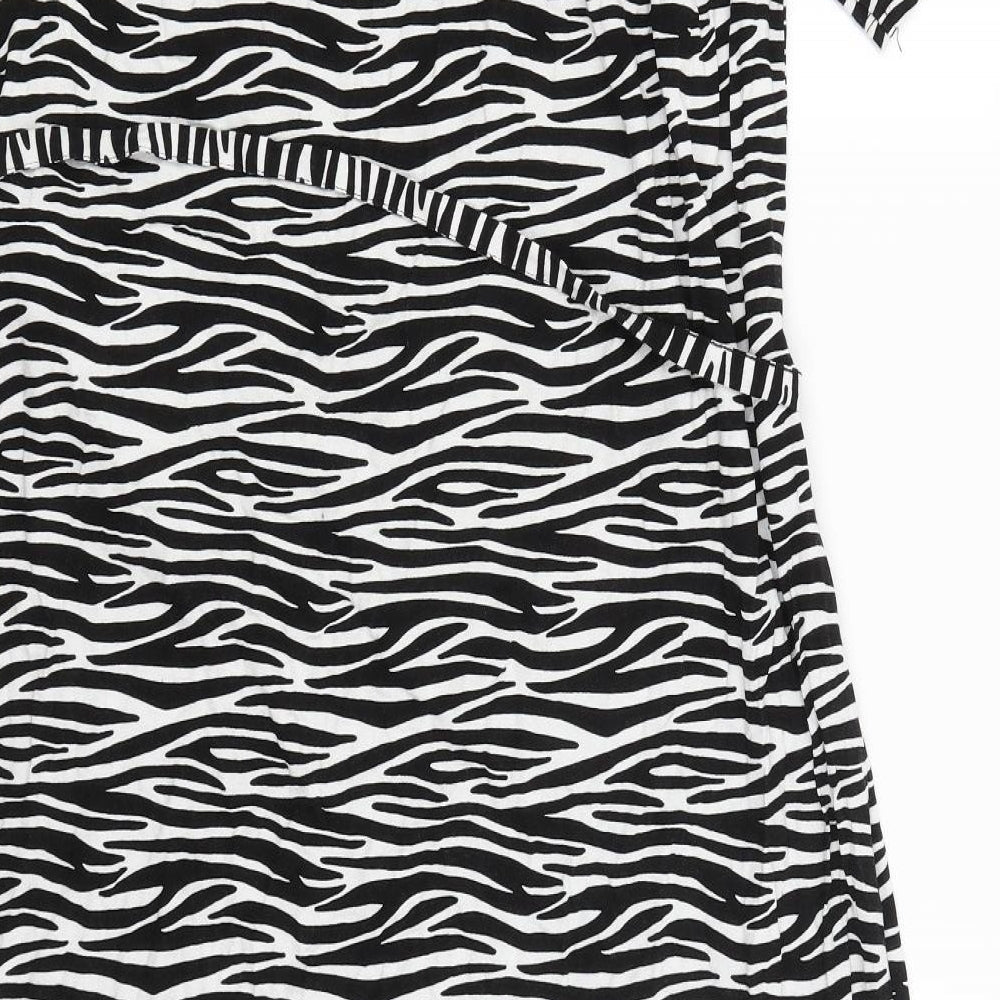 George Womens White Animal Print  A-Line  Size 18