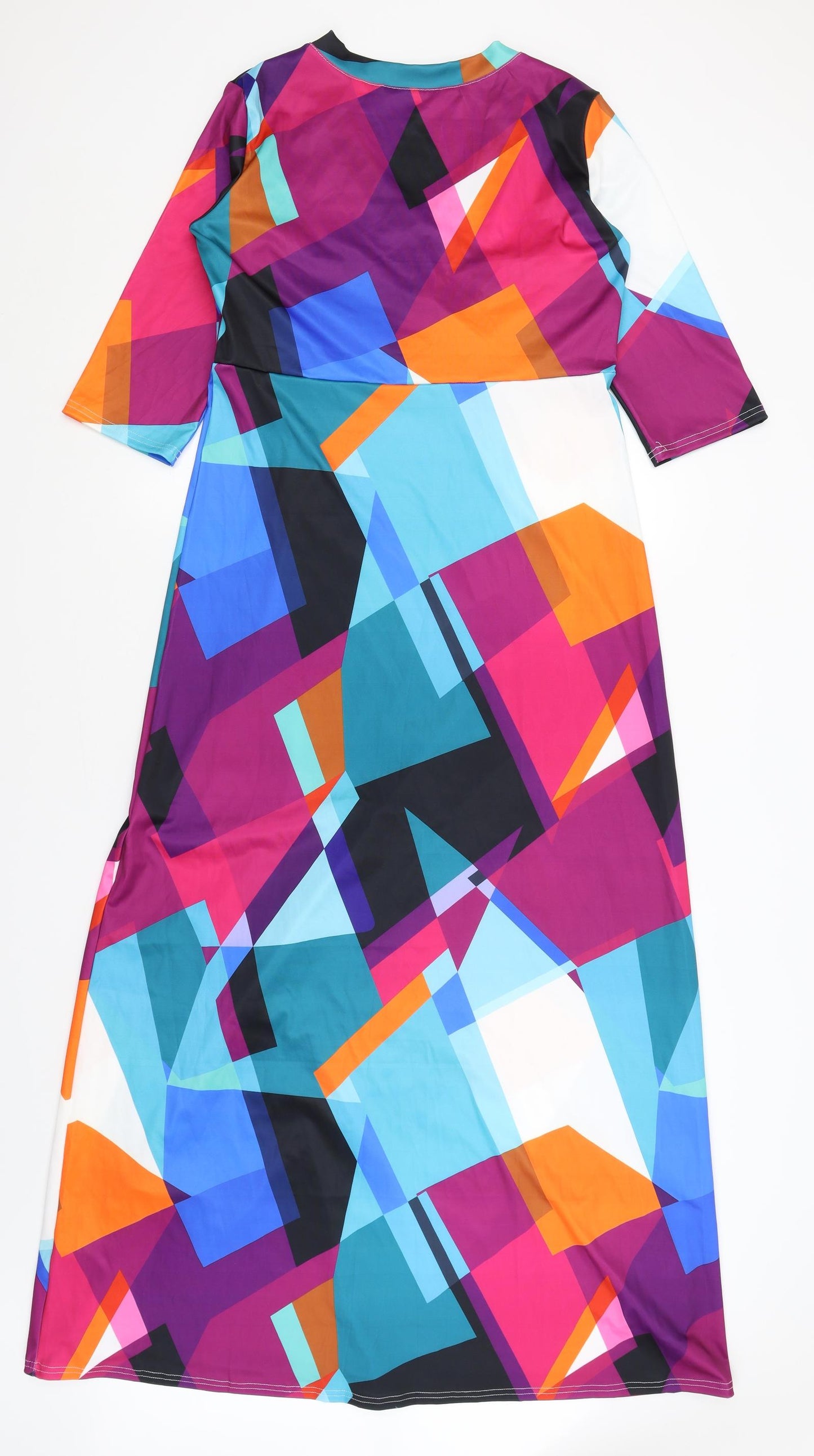 Hao Ohu Womens Purple Geometric  A-Line  Size XL