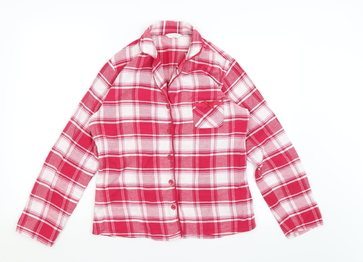 Debenhams Womens Pink Plaid  Top Pyjama Set Size 10