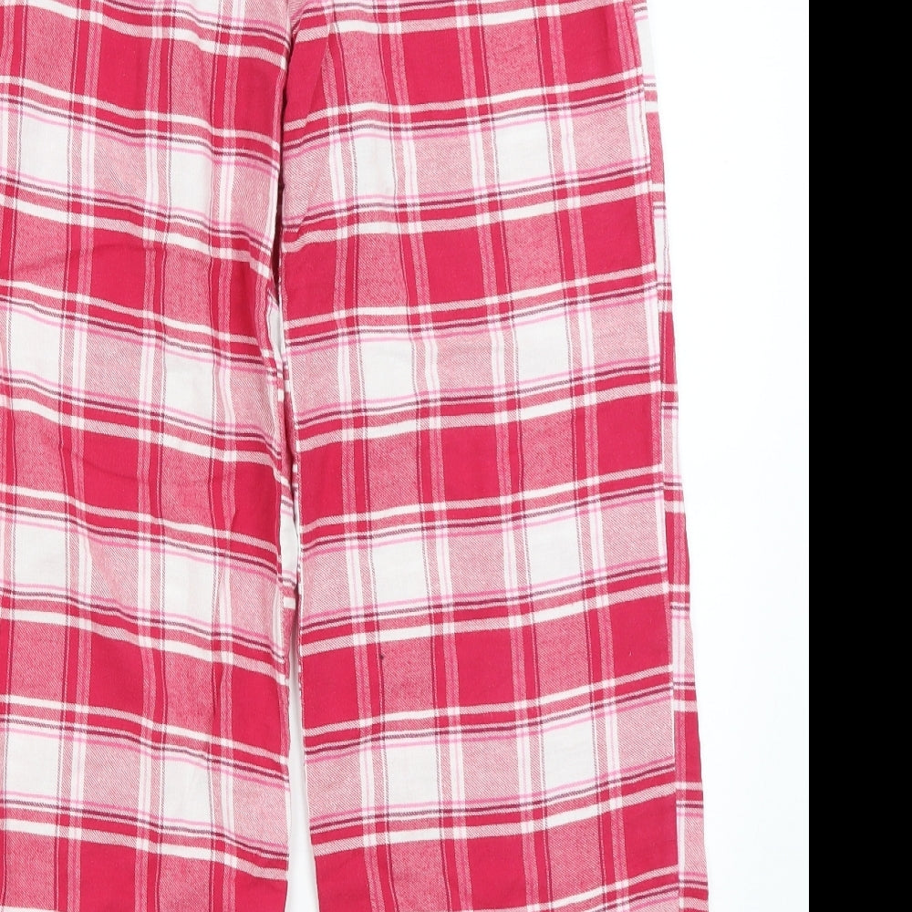 Debenhams Womens Pink Plaid  Top Pyjama Set Size 10