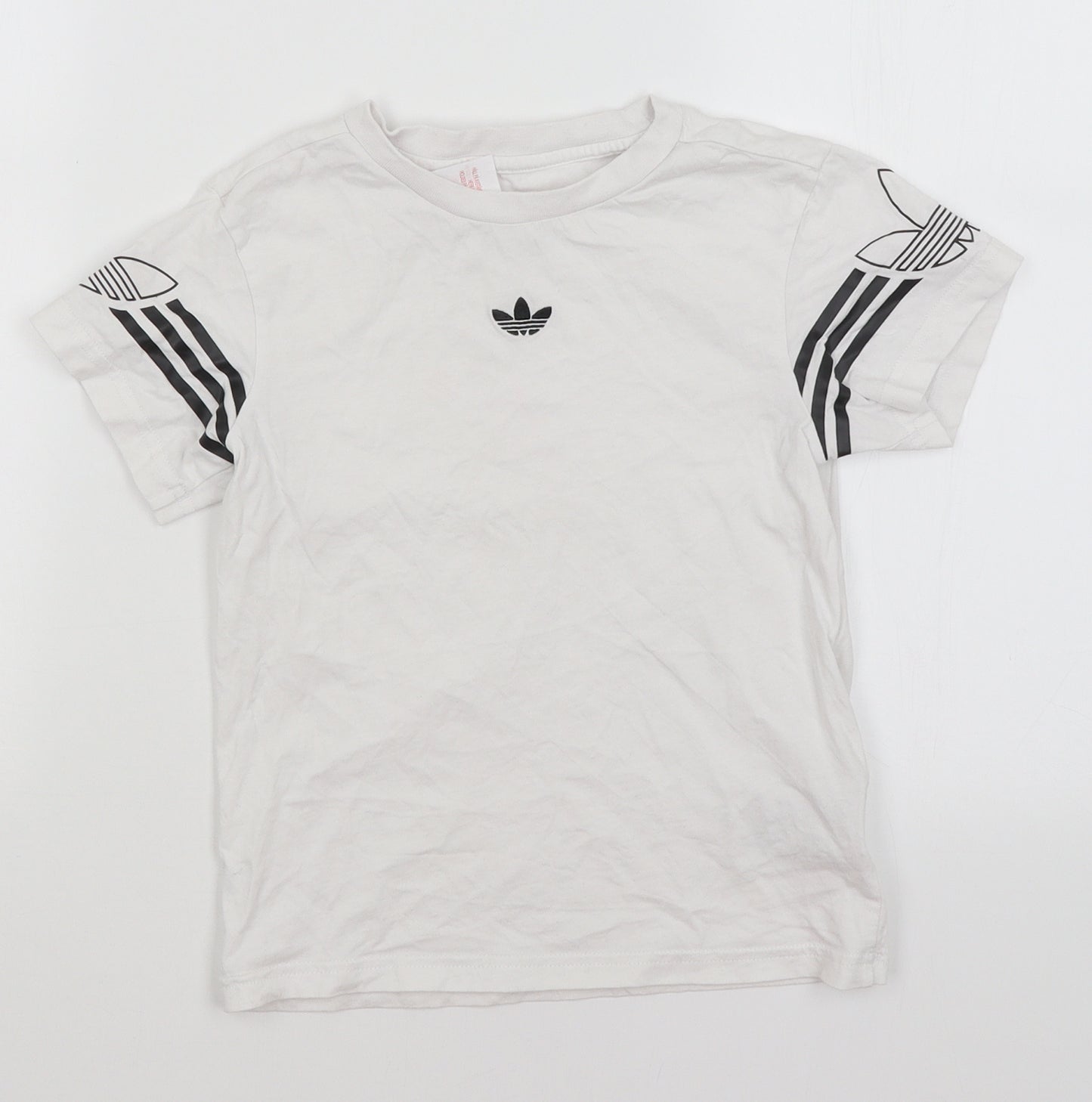 adidas Boys White   Basic T-Shirt Size 6-7 Years