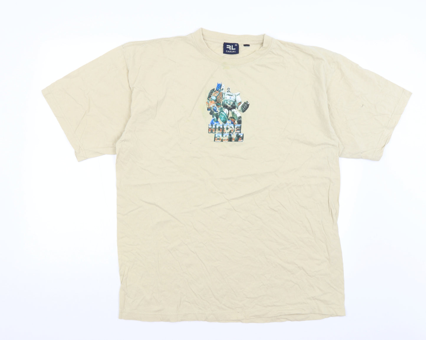 RL Casual Mens Beige    T-Shirt Size XL