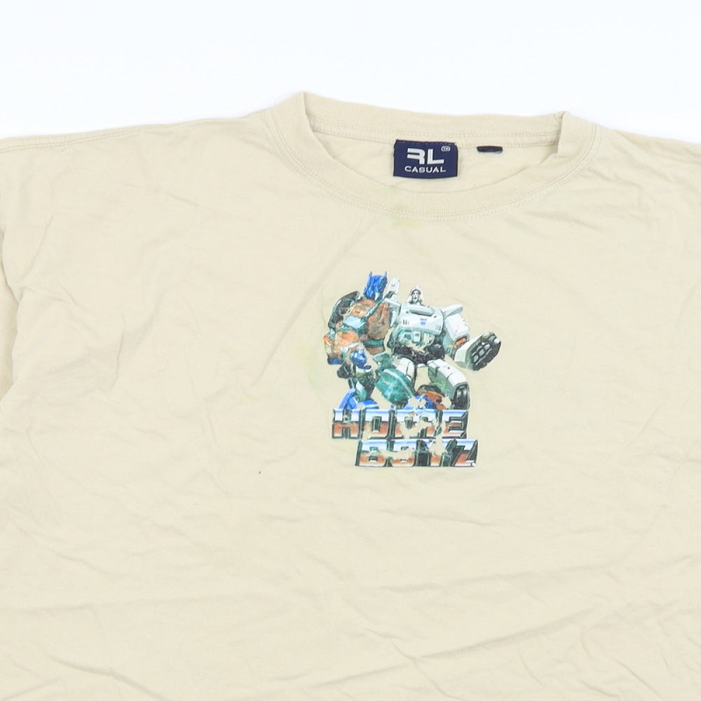RL Casual Mens Beige    T-Shirt Size XL