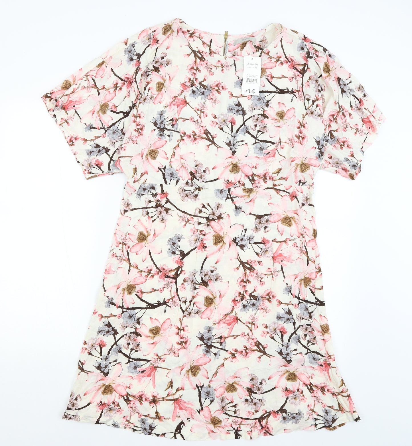 George Womens White Floral  Fit & Flare  Size 14