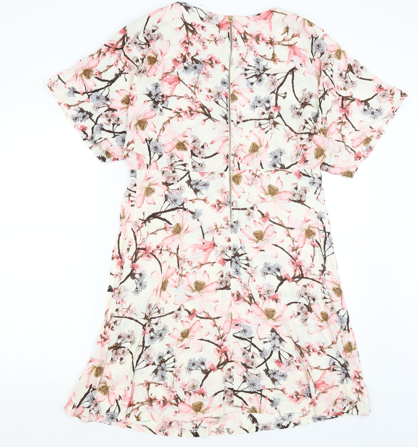 George Womens White Floral  Fit & Flare  Size 14