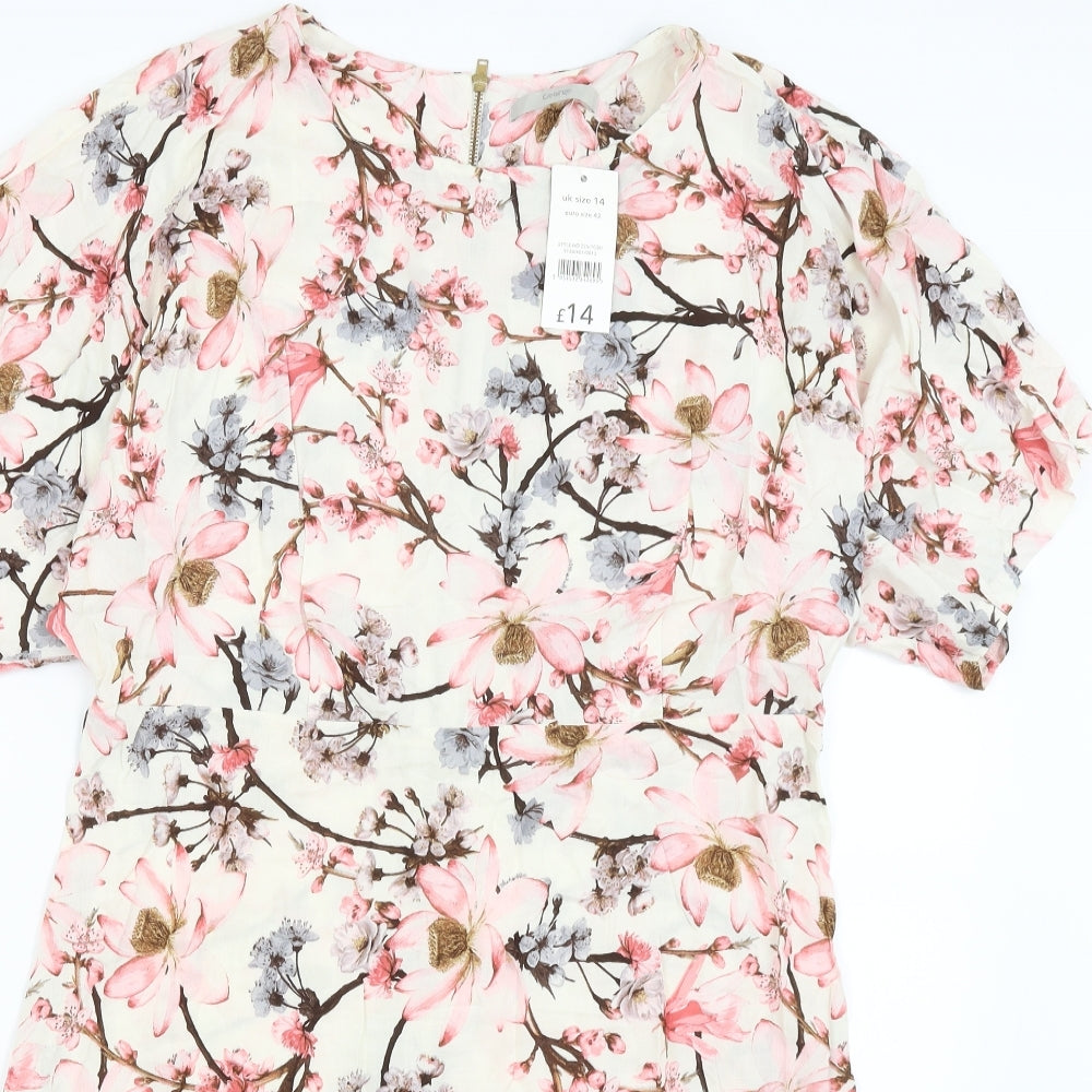 George Womens White Floral  Fit & Flare  Size 14