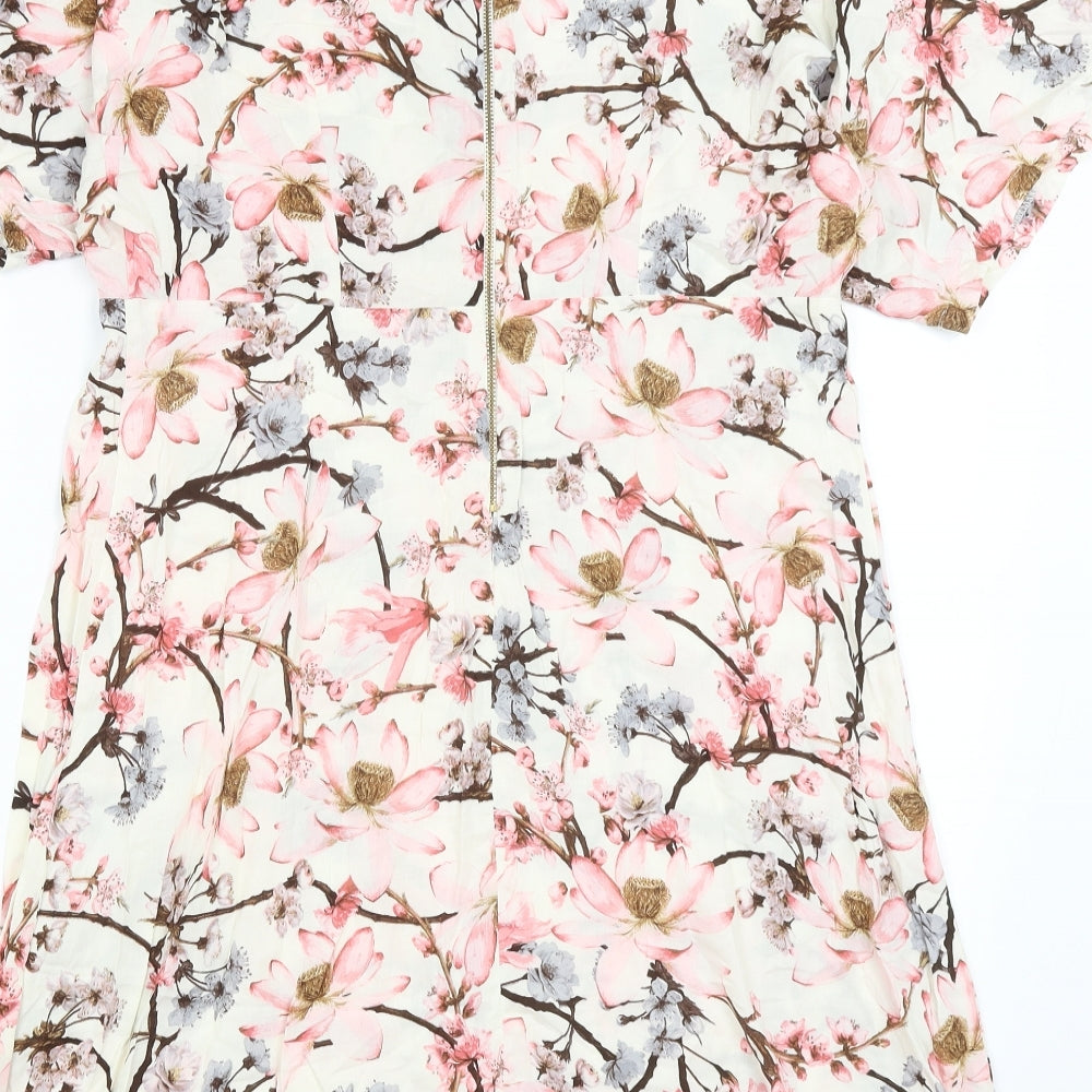 George Womens White Floral  Fit & Flare  Size 14