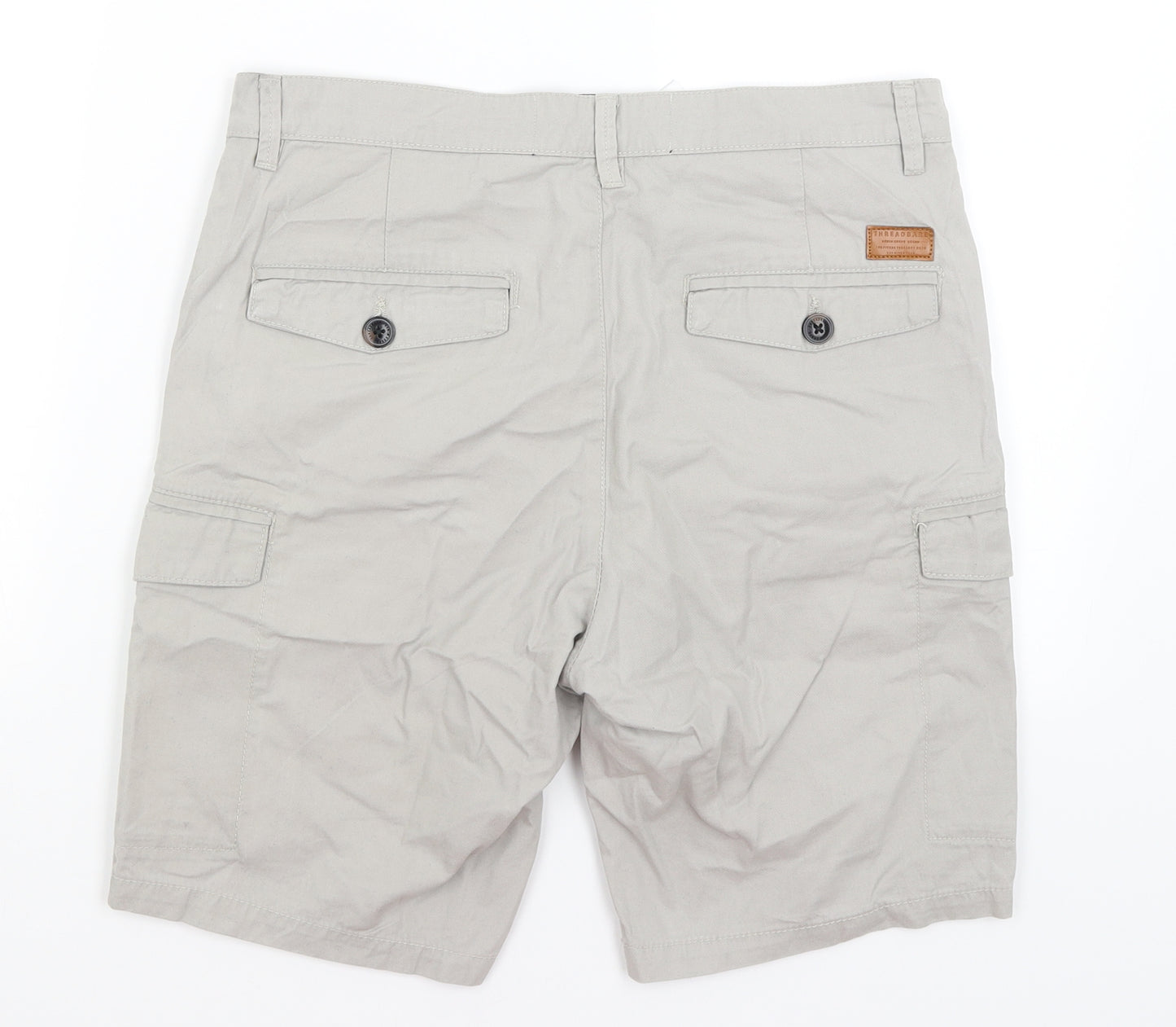Threadbare Mens Grey   Chino Shorts Size 30 in