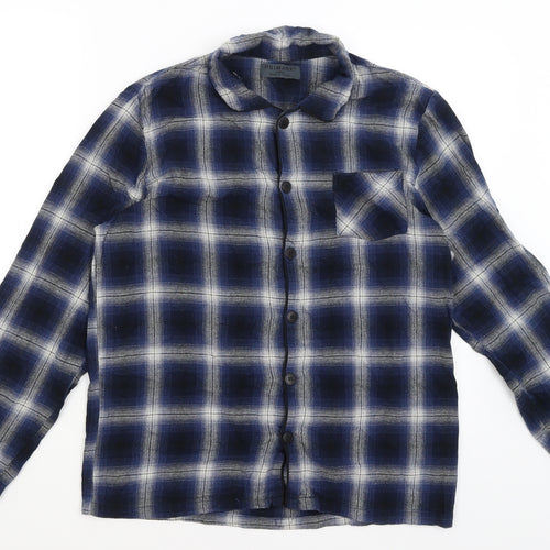 Primark Mens Blue Plaid   Pyjama Top Size L