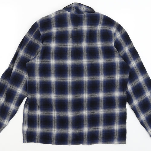 Primark Mens Blue Plaid   Pyjama Top Size L