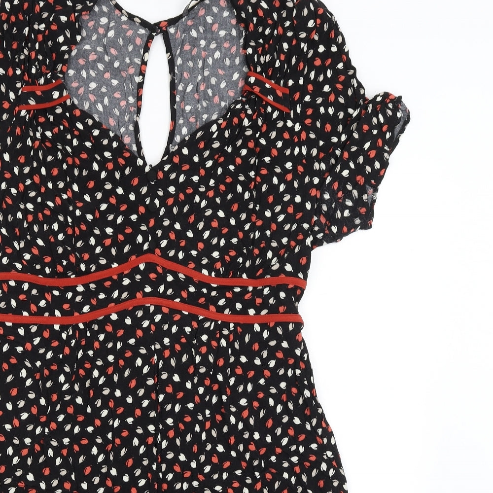 Peacocks By Design Womens Black   Playsuit One-Piece Size 18