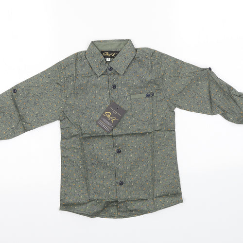 sh&k Boys Green   Basic Button-Up Size 3 Years