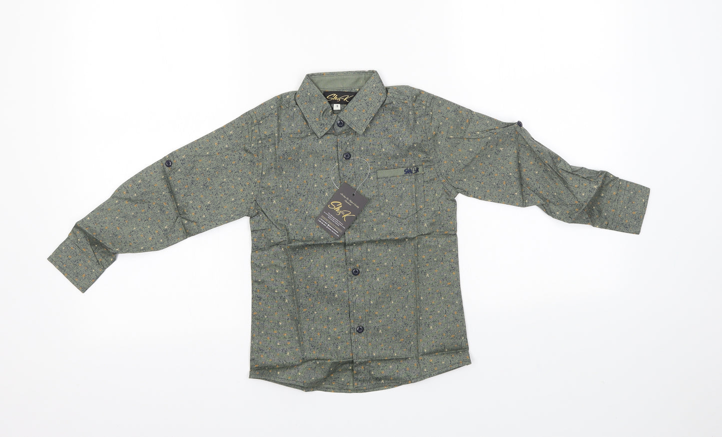 sh&k Boys Green   Basic Button-Up Size 3 Years