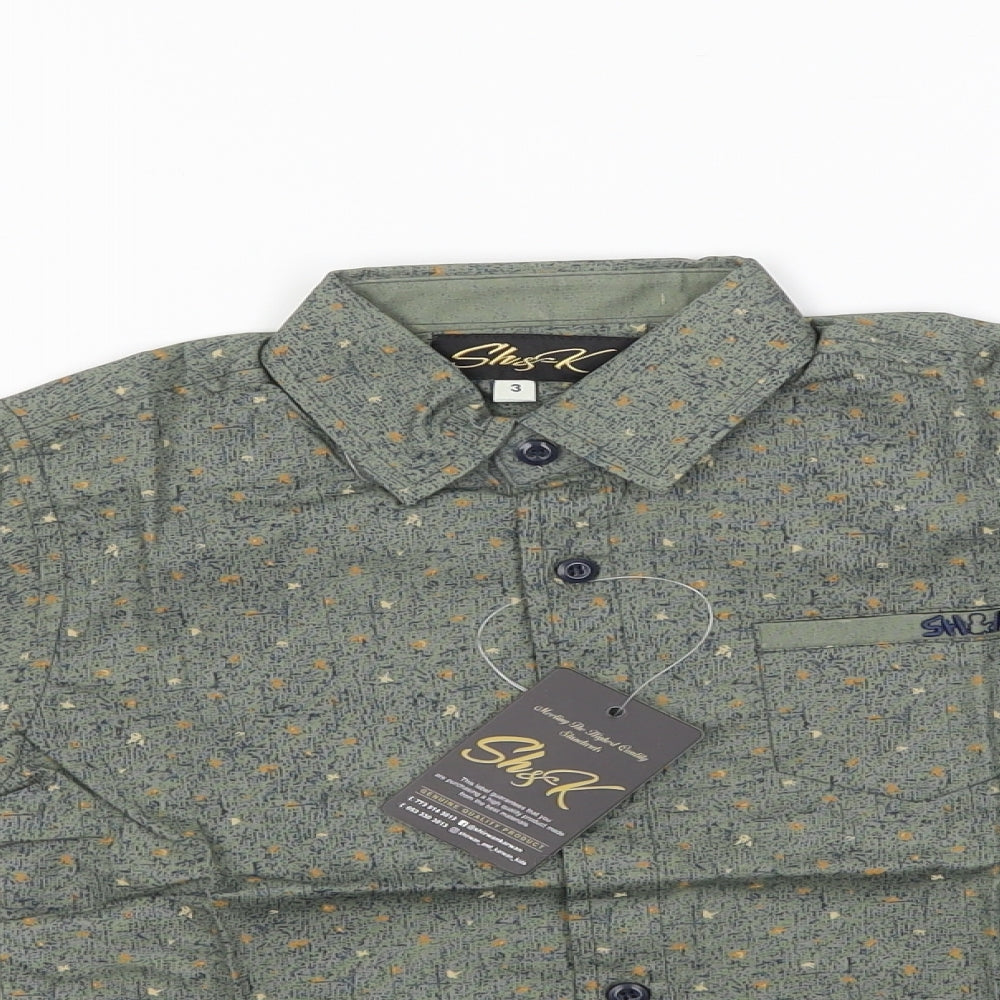 sh&k Boys Green   Basic Button-Up Size 3 Years