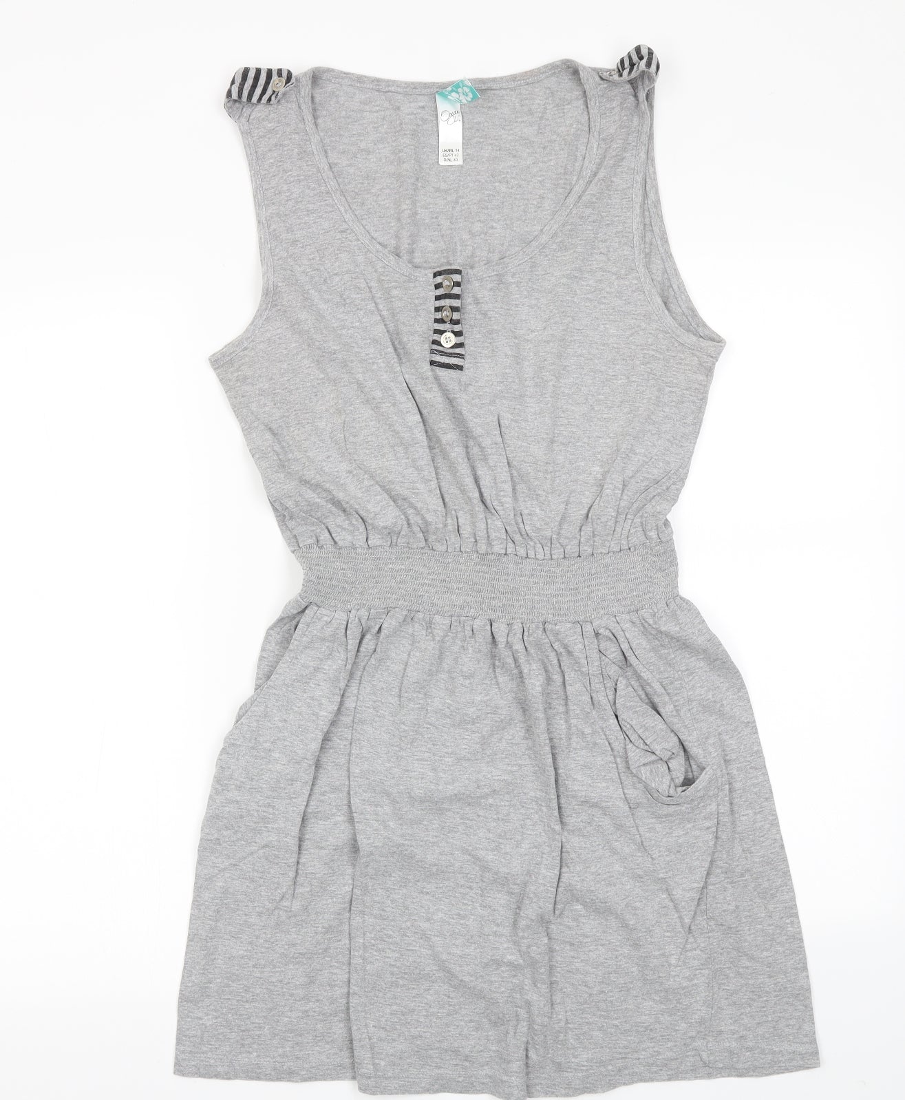 Ocean Club Womens Grey   T-Shirt Dress  Size 14