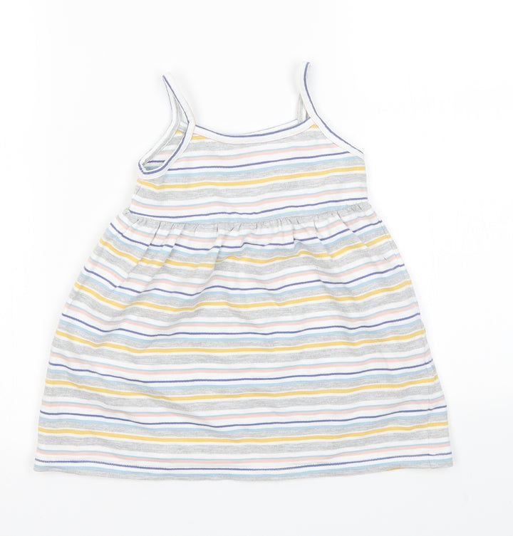 Marks and Spencer Girls Multicoloured Striped  Tank Dress  Size 18-24 Months