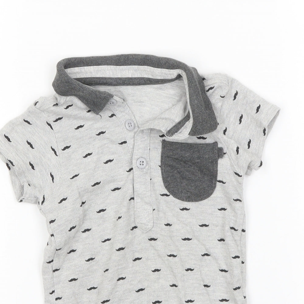 George Boys Grey   Basic Polo Size 12-18 Months