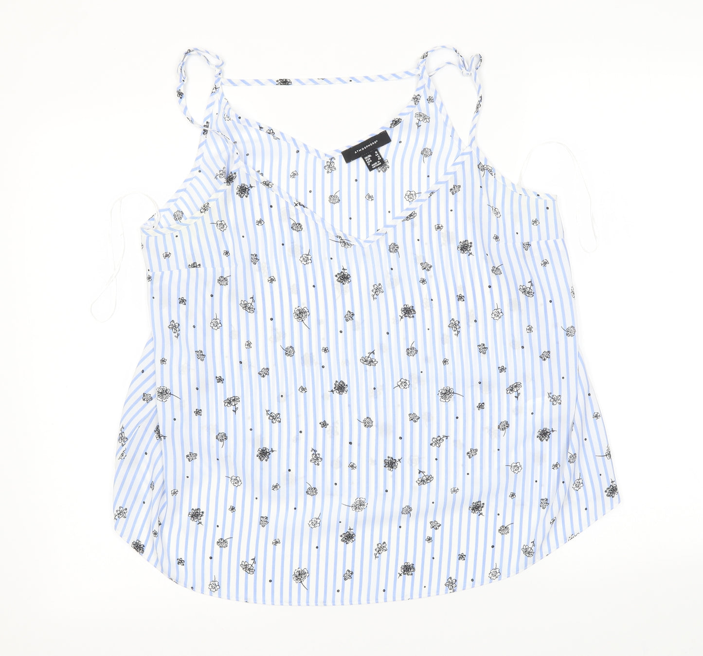 Atmosphere Womens Black Striped  Basic Tank Size 16