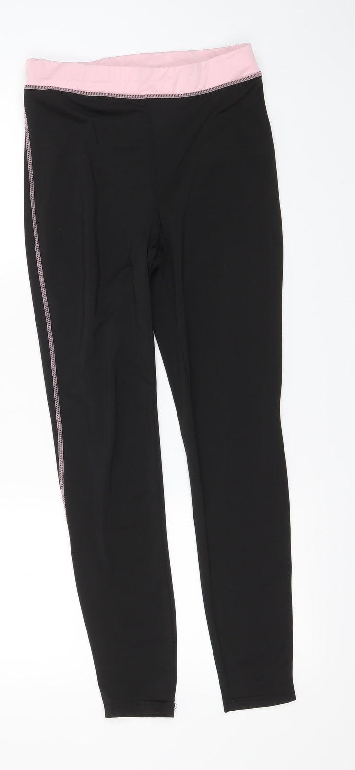 Boohoo Womens Black Compression Leggings Size M L27.5 in