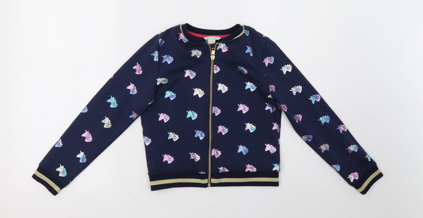 Monsoon Girls Blue Polka Dot  Pullover Sweatshirt Size 7-8 Years