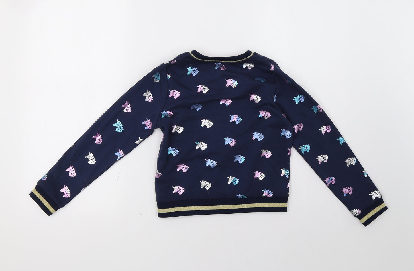Monsoon Girls Blue Polka Dot  Pullover Sweatshirt Size 7-8 Years
