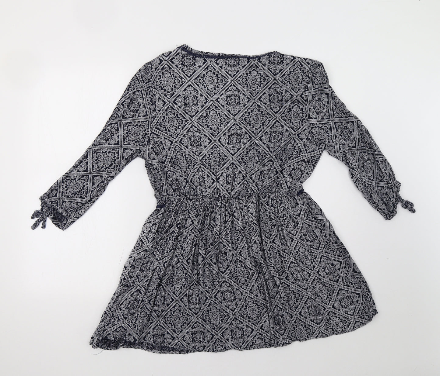 Dorothy Perkins Womens Blue Geometric  A-Line  Size 14