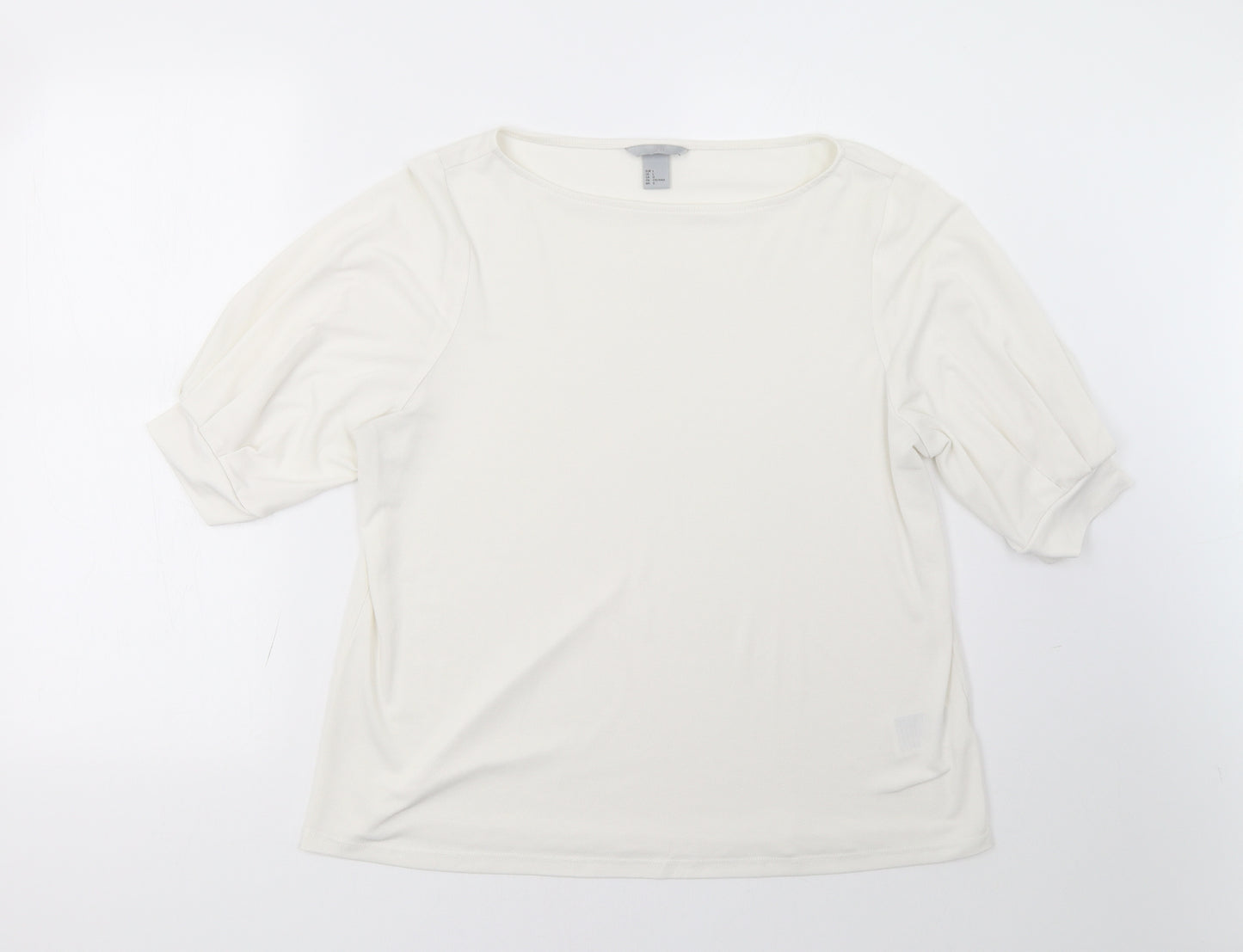 H&M Womens White   Basic Blouse Size L