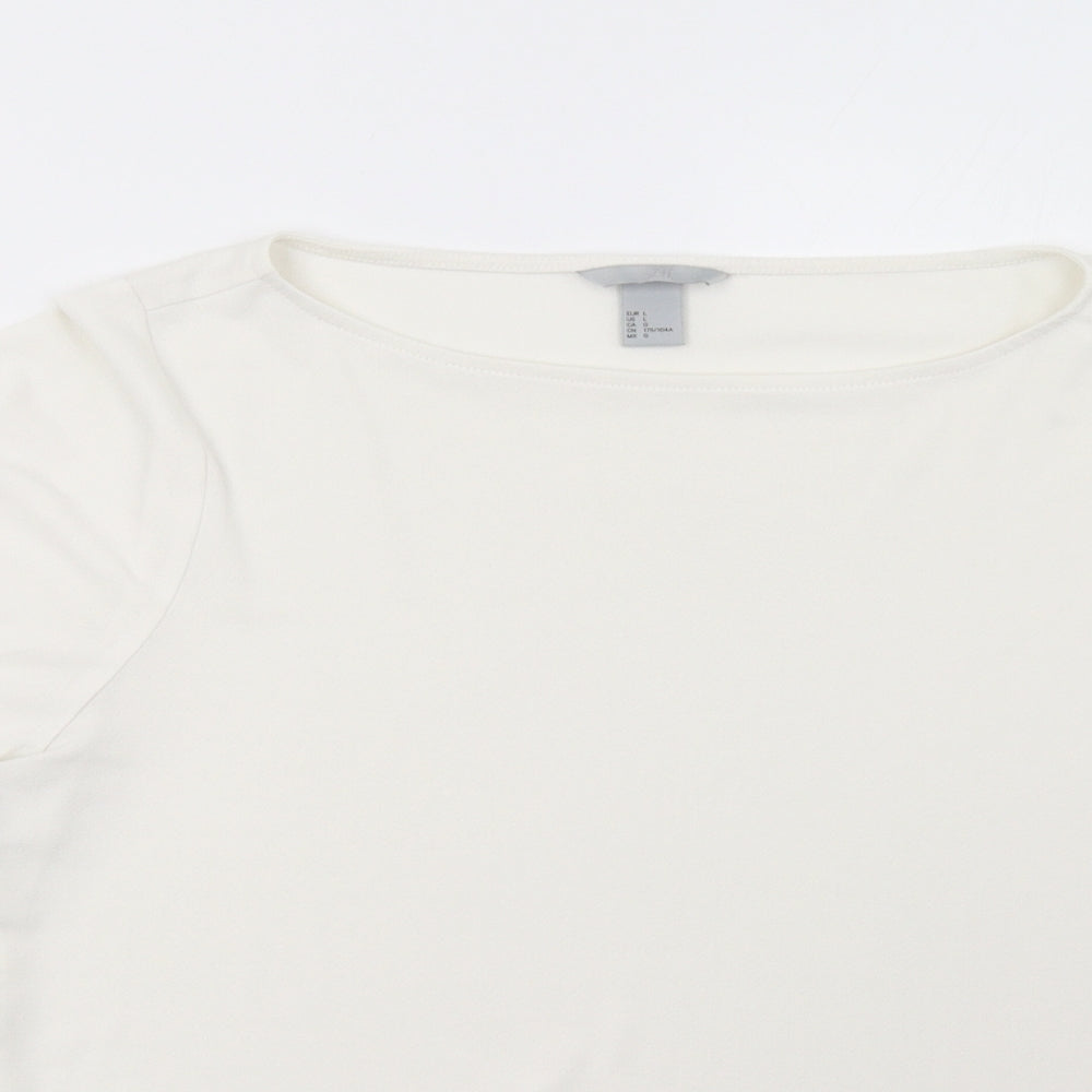 H&M Womens White   Basic Blouse Size L