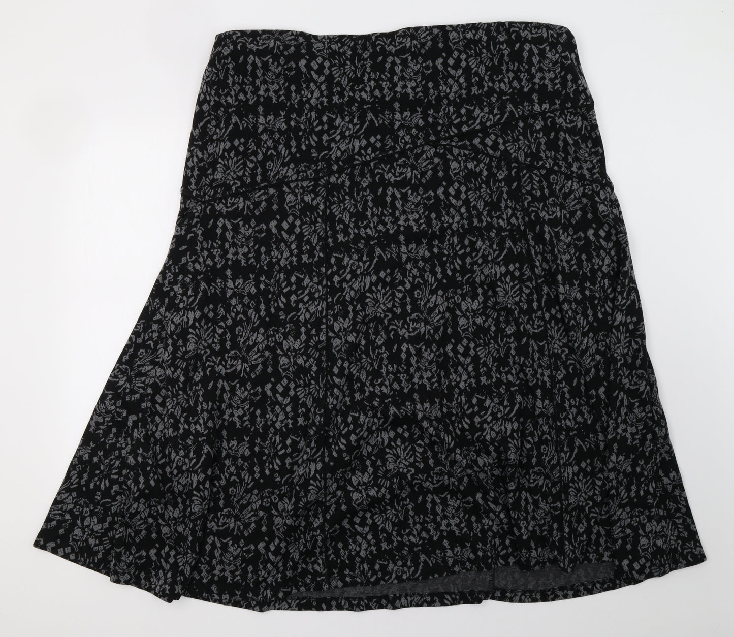 Marks and Spencer Womens Grey Geometric  A-Line Skirt Size 22