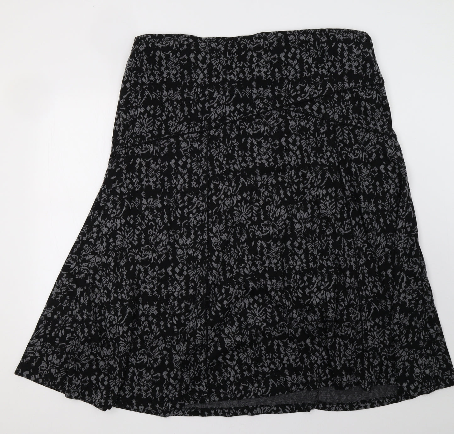 Marks and Spencer Womens Grey Geometric  A-Line Skirt Size 22