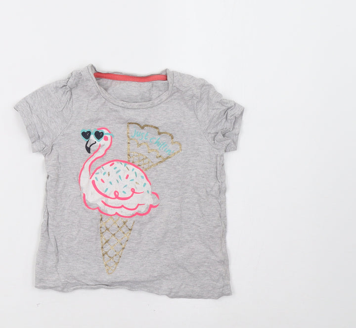 Marks and Spencer Girls Grey   Basic T-Shirt Size 5 Years