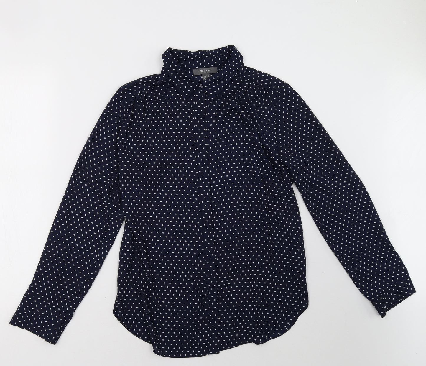 Primark Womens Blue Polka Dot  Basic Button-Up Size 12