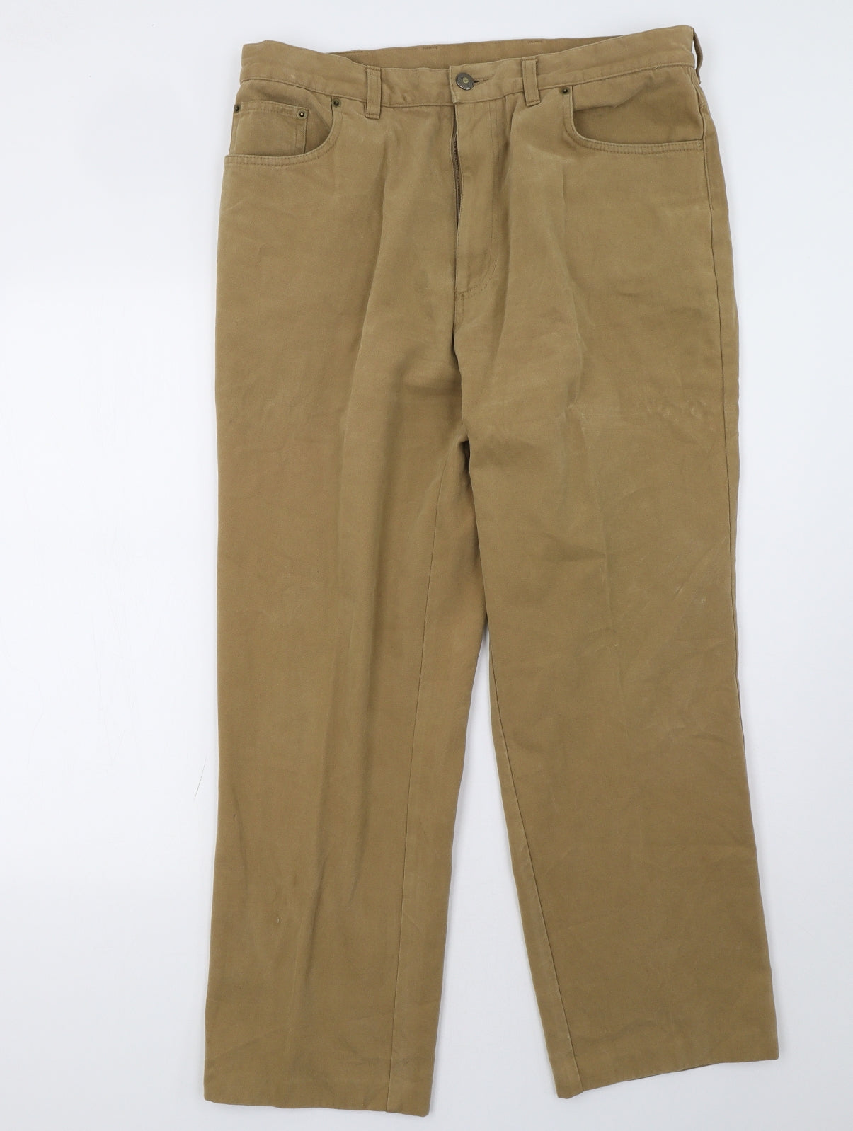 Brook Taverner Mens Brown   Chino Trousers Size 36 L32 in