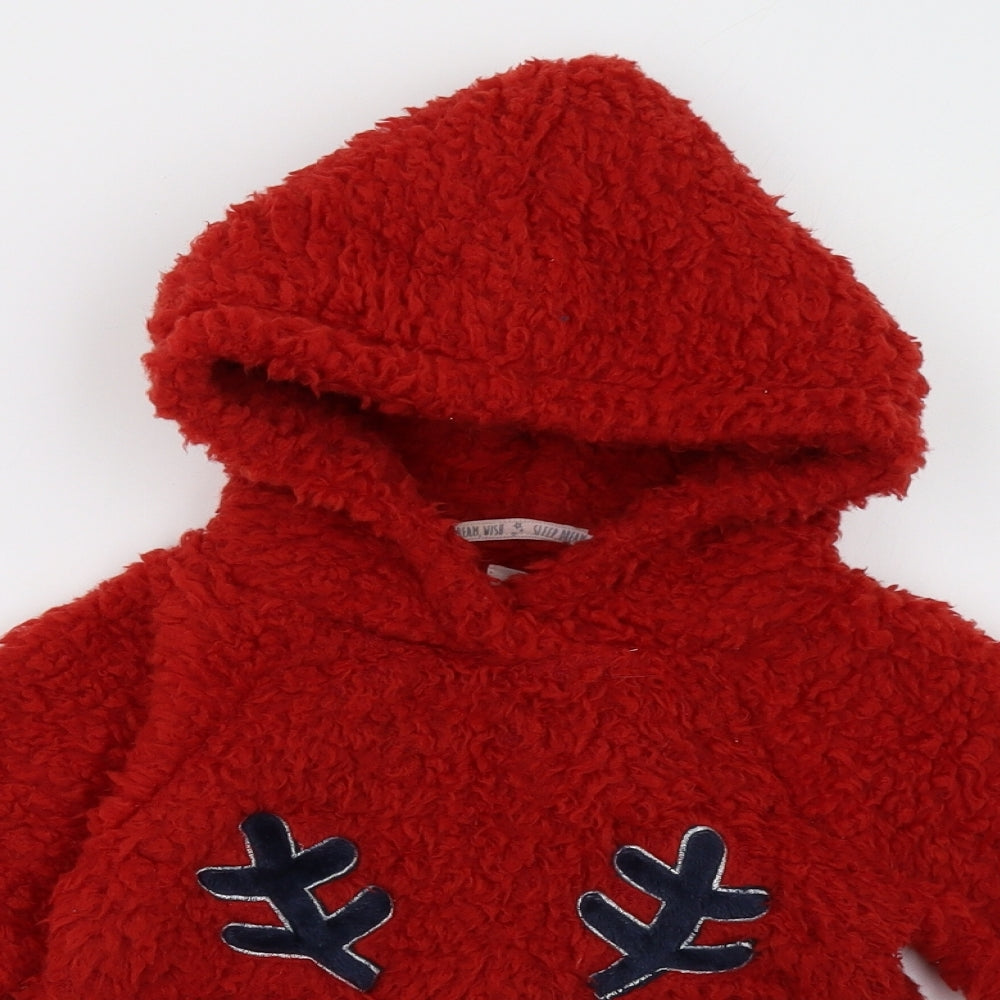 F&F Girls Red   Pullover Hoodie Size 6-7 Years  - christmas