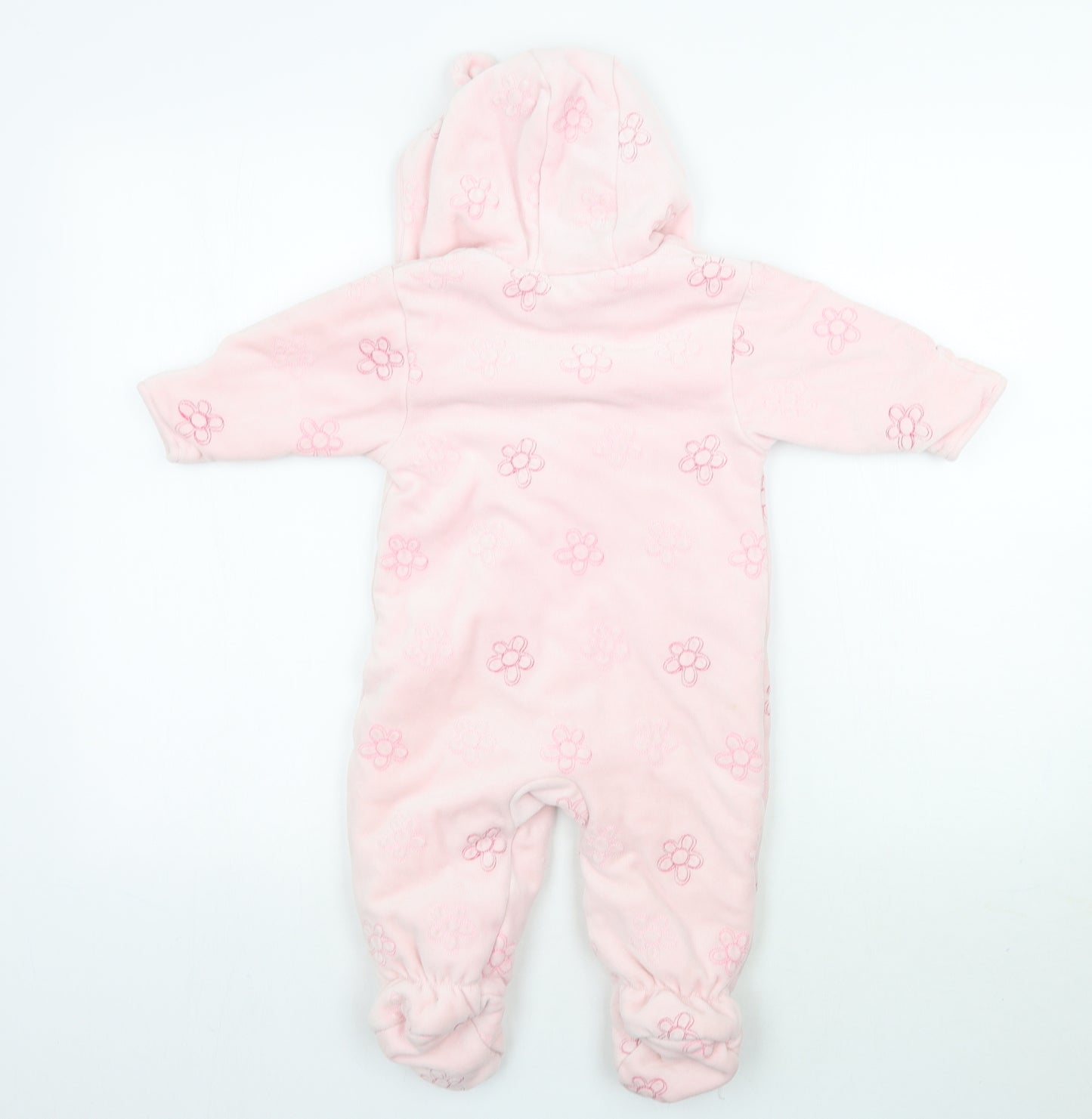 NEXT Girls Pink Floral  Babygrow One-Piece Size 6-9 Months