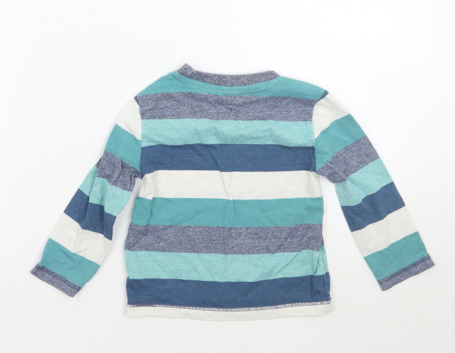 F&F Boys Blue Striped  Basic T-Shirt Size 18-24 Months