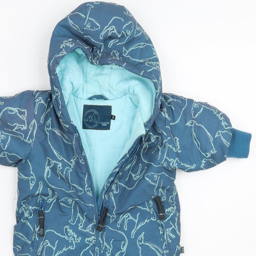 fransa Baby Blue Geometric  Babygrow One-Piece Size 0-3 Months