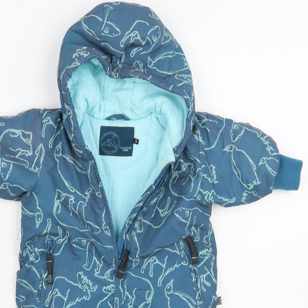 fransa Baby Blue Geometric  Babygrow One-Piece Size 0-3 Months
