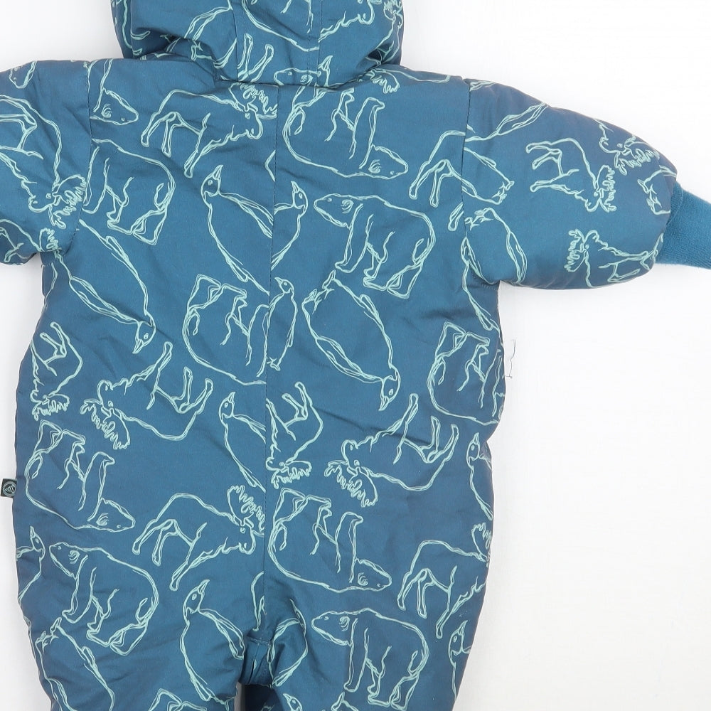 fransa Baby Blue Geometric  Babygrow One-Piece Size 0-3 Months