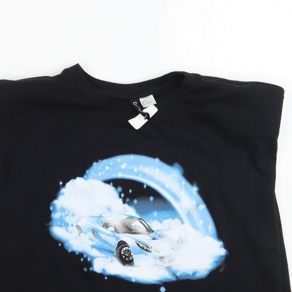 H&M Mens Black    T-Shirt Size M