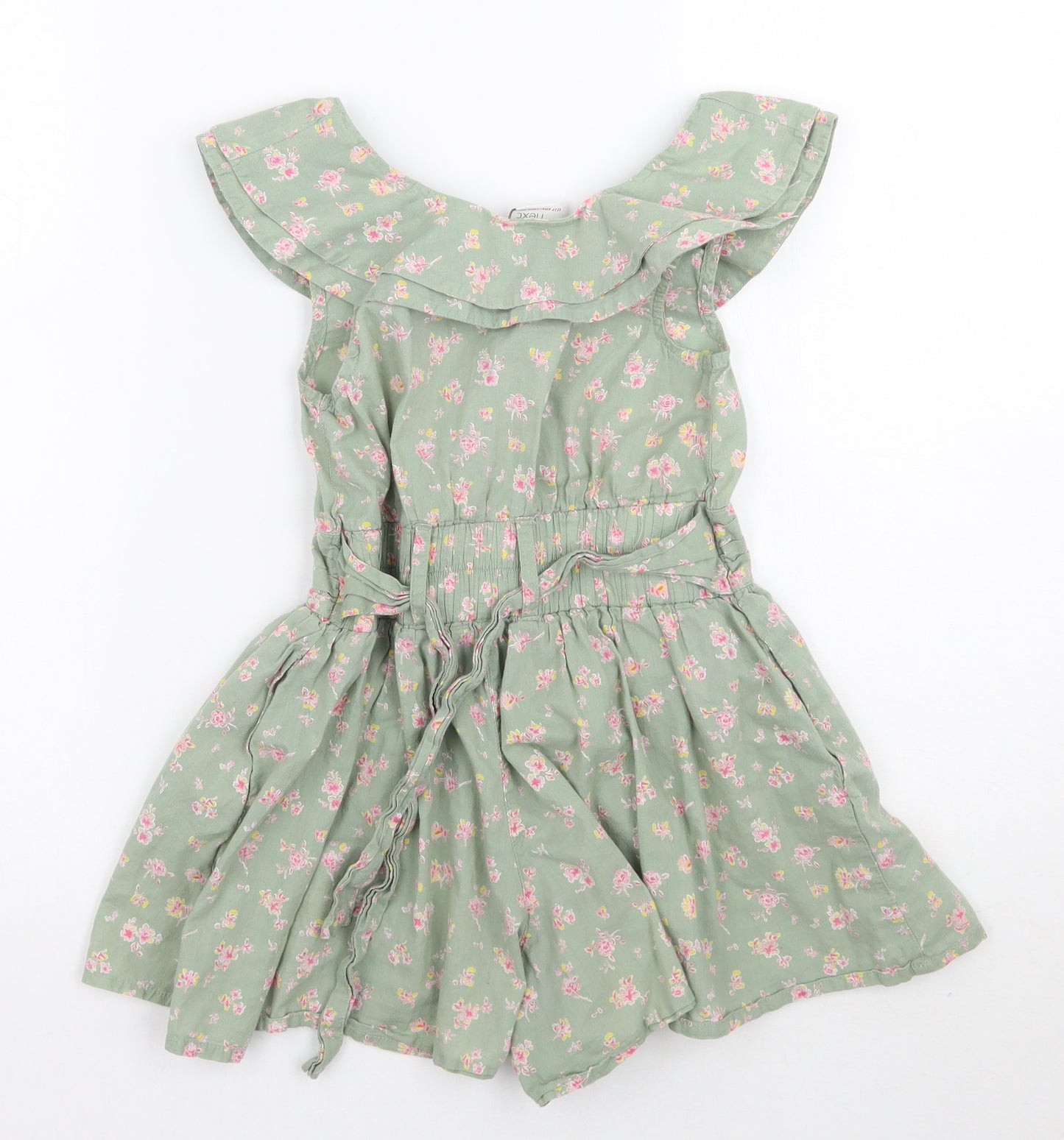 NEXT Girls Green Floral  Playsuit One-Piece Size 7 Years